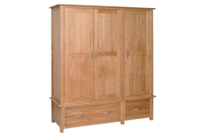 Moda Solid Oak Triple Wardrobe