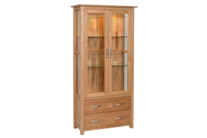 Moda 100% Solid Oak Glass Display Cabinet Moda 100% Solid Oak Glass Display Cabinet