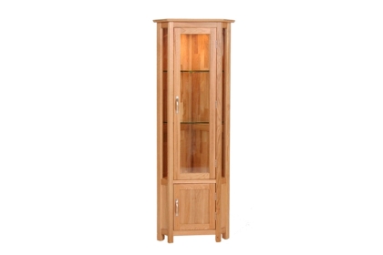 Moda Solid Oak Corner Display Cabinet