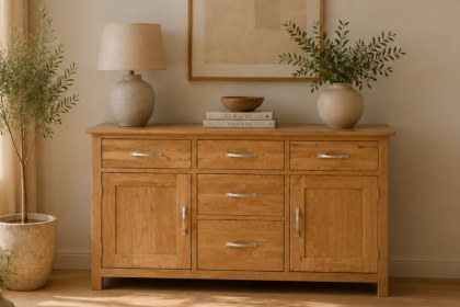 Devon 100% Solid Oak 4ft6in Sideboard Dresser Base Devon 100% Solid Oak 4ft6in Sideboard Dresser Base