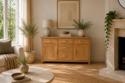 Devon 100% Solid Oak 4ft6in Sideboard Dresser Base Devon 100% Solid Oak 4ft6in Sideboard Dresser Base