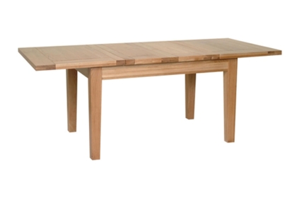 Moda Solid Oak Extending Dining Table & 6 Slatted Back Chairs PU Seat