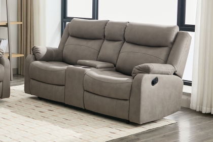 Ellena Soft Grey 2 Seater Recliner Sofa with Storage