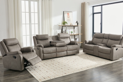 Ellena Soft Grey 2 Seater Recliner Sofa with Storage