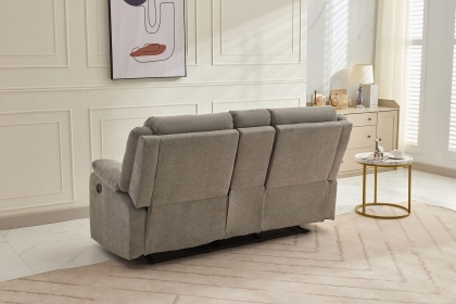 Ellena Light Grey 2 Seater Recliner Sofa with Storage