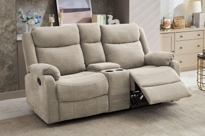 Ellena Oatmeal 2 Seater Recliner Sofa with Storage