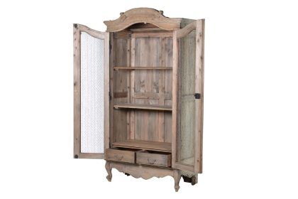 Colonial Reclaimed Pine Wired Doors Armoire