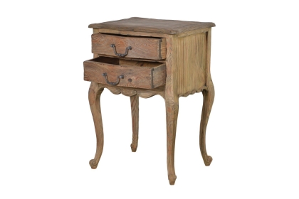 Colonial Reclaimed Pine 2 Drawer Bedside