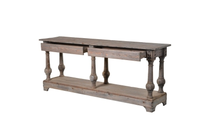 Colonial Reclaimed Pine 2 Drawer Console Table