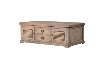 Colonial Reclaimed Pine 2 Door 2 Drawer Coffee Table