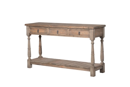 Colonial Reclaimed Pine 3 Drawer Console Table