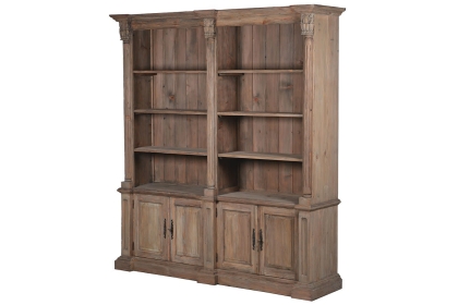 Colonial Reclaimed Pine 4 Door Bookcase