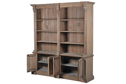 Colonial Reclaimed Pine 4 Door Bookcase