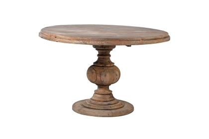 Colonial Reclaimed Pine Round Turned Pedestal Dining Table