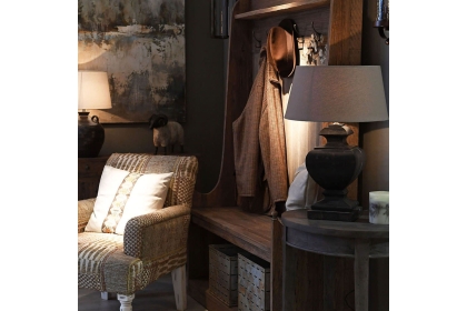 Reclaimed Oak Hallway Bench with Hooks