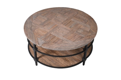 Reclaimed Oak Parquet Top Coffee Table