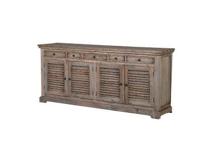 Colonial Reclaimed Pine 4 Door Louvred Sideboard