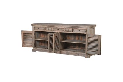 Colonial Reclaimed Pine 4 Door Louvred Sideboard