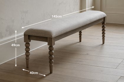 Gallery Direct Artisan Limewash Oak Dining Table Bench with Bobbin Detail Gallery Direct Artisan Limewash Oak Dining Table Bench with Bobbin Detail