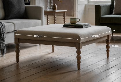 Gallery Direct Artisan Limewash Oak Coffee Table with Fabric Top and Bobbin Detail Gallery Direct Artisan Limewash Oak Coffee Table with Fabric Top and Bobbin Detail