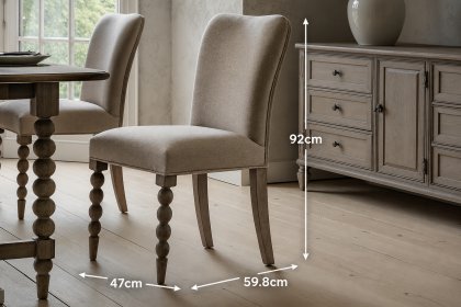 Gallery Direct Artisan Limewash Oak Linen Dining Chair with Bobbin Detail (Pair) Gallery Direct Artisan Limewash Oak Linen Dining Chair with Bobbin Detail (Pair)
