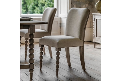 Gallery Direct Artisan Limewash Oak Linen Dining Chair with Bobbin Detail (Pair) Gallery Direct Artisan Limewash Oak Linen Dining Chair with Bobbin Detail (Pair)