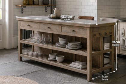 Gallery Direct Vancouver Rustic Pine Large Kitchen Island with Marble Top Gallery Direct Vancouver Rustic Pine Large Kitchen Island with Marble Top