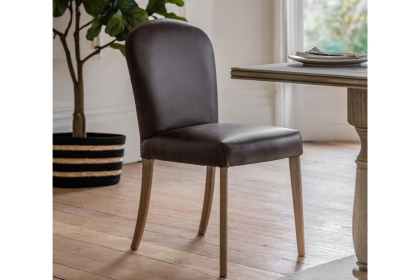 Gallery Direct Hinton Brown Leather Dining Chair Gallery Direct Hinton Brown Leather Dining Chair