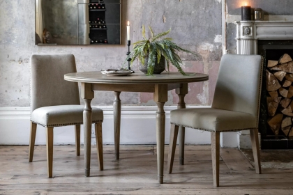 Gallery Direct Mustique French Colonial Round Dining Table Set & 2 Rex Dining Chairs Gallery Direct Mustique French Colonial Round Dining Table Set & 2 Rex Dining Chairs