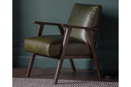 Gallery Direct Neyland Heritage Green Leather Armchair