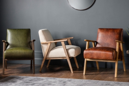 Gallery Direct Neyland Vintage Brown Leather Armchair