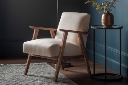 Gallery Direct Neyland Natural Linen Fabric Armchair