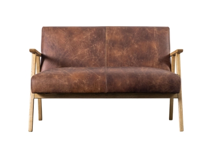 Gallery Direct Neyland Vintage Brown Leather 2 Seater Sofa Gallery Direct Neyland Vintage Brown Leather 2 Seater Sofa