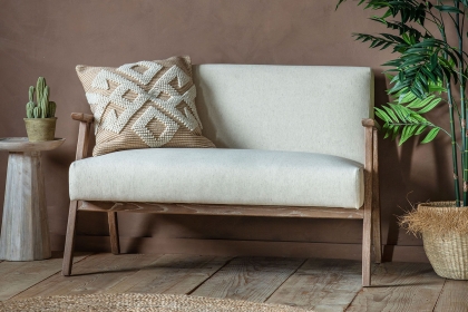 Gallery Direct Neyland Natural Linen Fabric 2 Seater Sofa