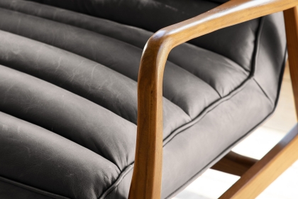 Gallery Direct Datsun Antique Ebony Leather 2 Seater Sofa Gallery Direct Datsun Antique Ebony Leather 2 Seater Sofa