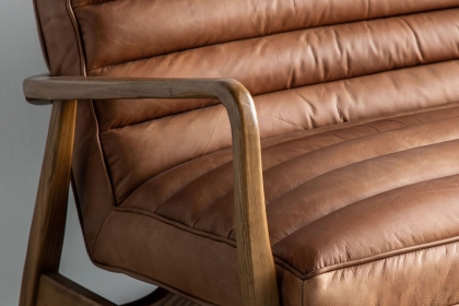 Gallery Direct Datsun Vintage Brown Leather 2 Seater Sofa