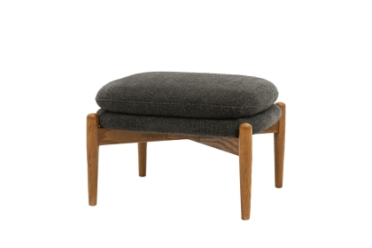 Gallery Direct Datsun Charcoal Boucle Fabric Footstool