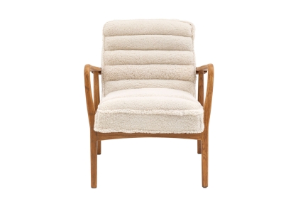 Gallery Direct Datsun Cream Sheepskin Fabric Armchair