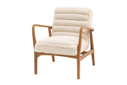 Gallery Direct Datsun Cream Sheepskin Fabric Armchair