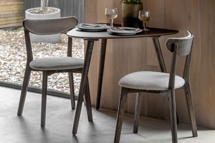 Gallery Direct Hatfield Smoked Oak 80cm Small Triangular Dining Table Gallery Direct Hatfield Smoked Oak 80cm Small Triangular Dining Table