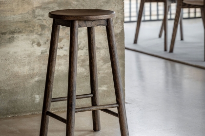 Gallery Direct Hatfield Smoked Oak Stool Gallery Direct Hatfield Smoked Oak Stool