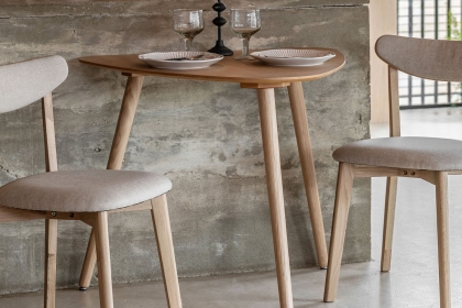 Gallery Direct Hatfield Natural Oak 80cm Small Triangular Dining Table Set & x2 Chairs Gallery Direct Hatfield Natural Oak 80cm Small Triangular Dining Table Set & x2 Chairs