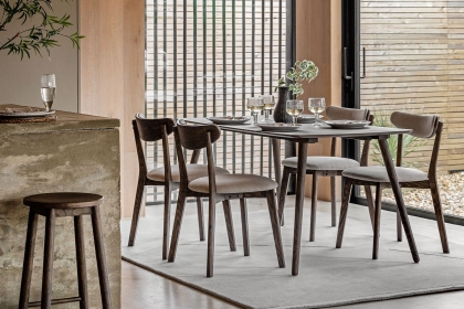 Gallery Direct Hatfield Smoked Oak 150cm Large Rectangular Dining Table Set & x4 Chairs Gallery Direct Hatfield Smoked Oak 150cm Large Rectangular Dining Table Set & x4 Chairs