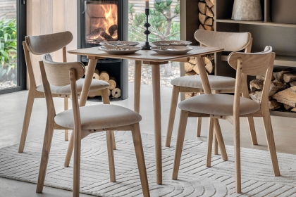Gallery Direct Hatfield Natural Oak 77cm Square Dining Table Set & x2 Chairs Gallery Direct Hatfield Natural Oak 77cm Square Dining Table Set & x2 Chairs