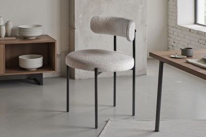 Gallery Direct Aveley Set of 2 Vanilla Boucle Dining Chairs Gallery Direct Aveley Set of 2 Vanilla Boucle Dining Chairs