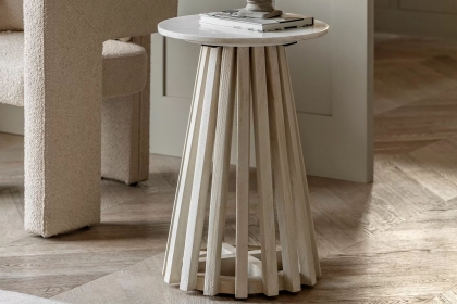 Gallery Direct Soho Mango Wood Side Table with Marble Top Gallery Direct Soho Mango Wood Side Table with Marble Top