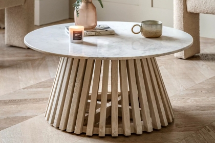 Gallery Direct Soho Mango Wood Coffee Table with Marble Top Gallery Direct Soho Mango Wood Coffee Table with Marble Top