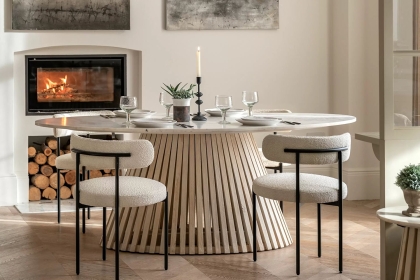 Gallery Direct Soho Mango Wood Oval Dining Table with Marble Top Gallery Direct Soho Mango Wood Oval Dining Table with Marble Top