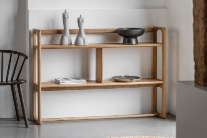 Gallery Direct Craft Natural Oak Small Open Display Unit Gallery Direct Craft Natural Oak Small Open Display Unit