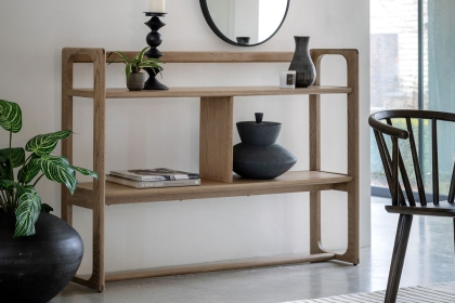 Gallery Direct Craft Smoked Oak Small Open Display Unit Gallery Direct Craft Smoked Oak Small Open Display Unit